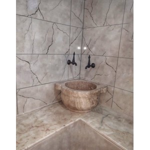 Traverten Düz Köşeli Mermer Kurna