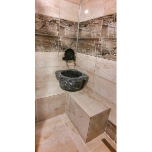 Karaca Siyahı Düz Köşeli Mermer Kurna