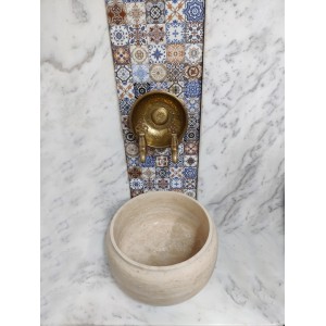 Traverten Modern Düz Mermer Kurna