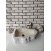Traverten Naturel Elips Mermer Lavabo