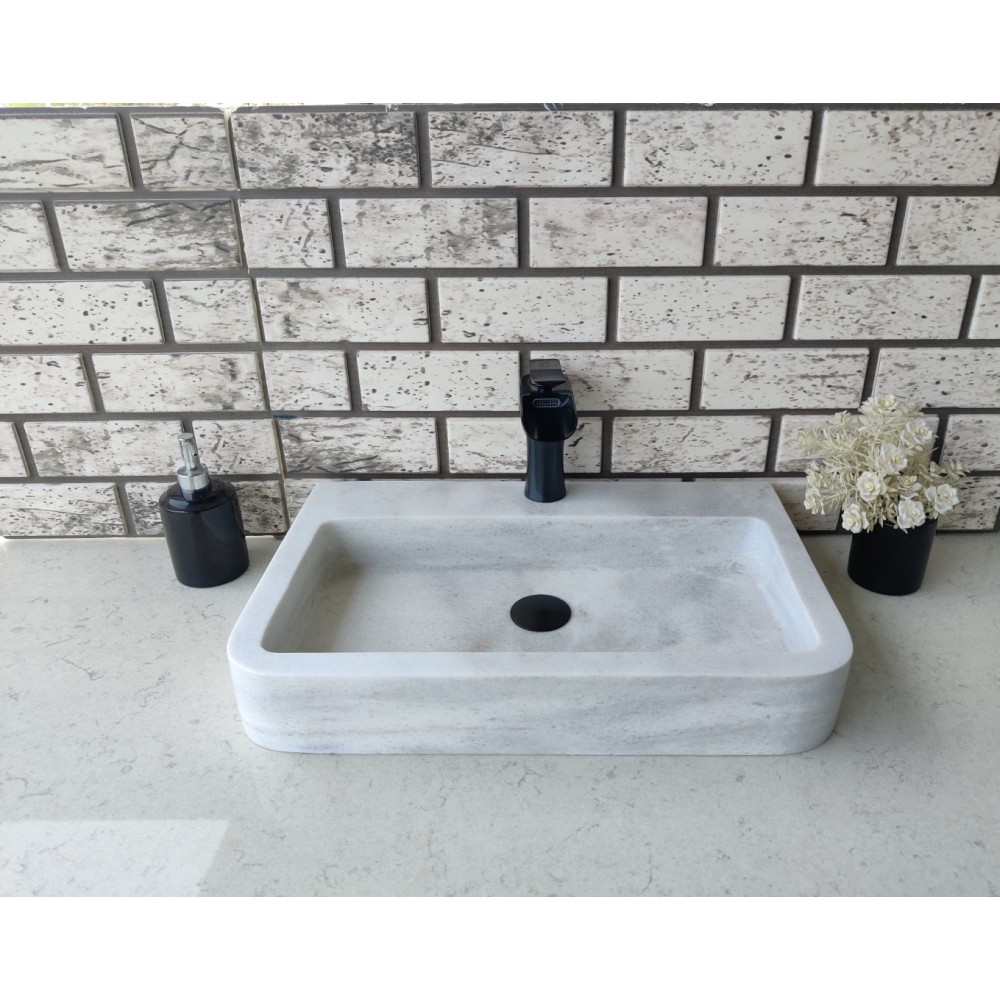 Beyaz Oval Steep Mermer Lavabo Beyaz Oval Steep Mermer Lavabo