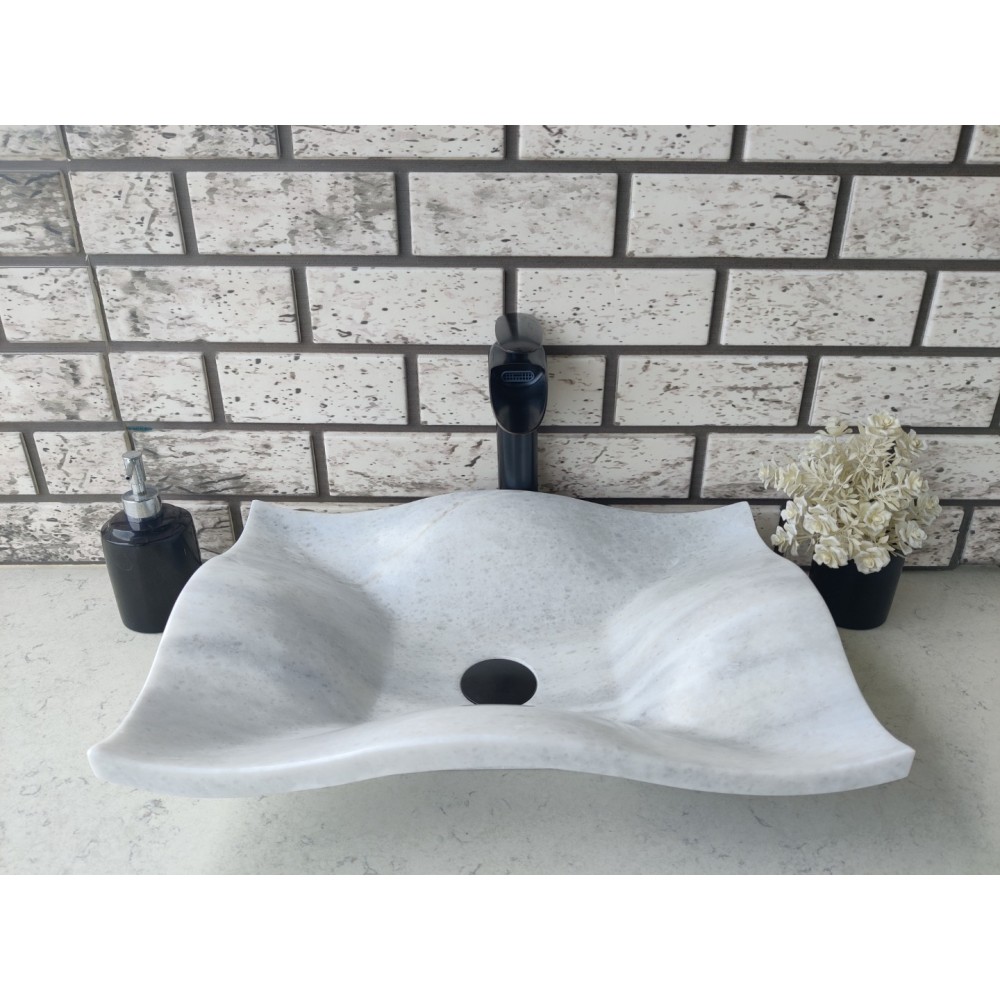 Beyaz Undate Mermer Lavabo Beyaz Undate Mermer Lavabo