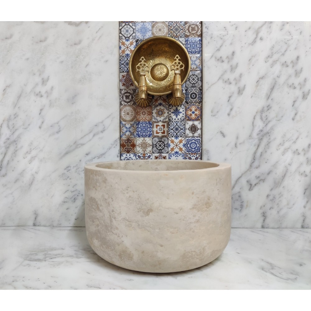 Traverten Çanak Mermer Kurna Traverten Çanak Mermer Kurna