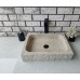 Traverten Dik Patlatma Mermer Lavabo