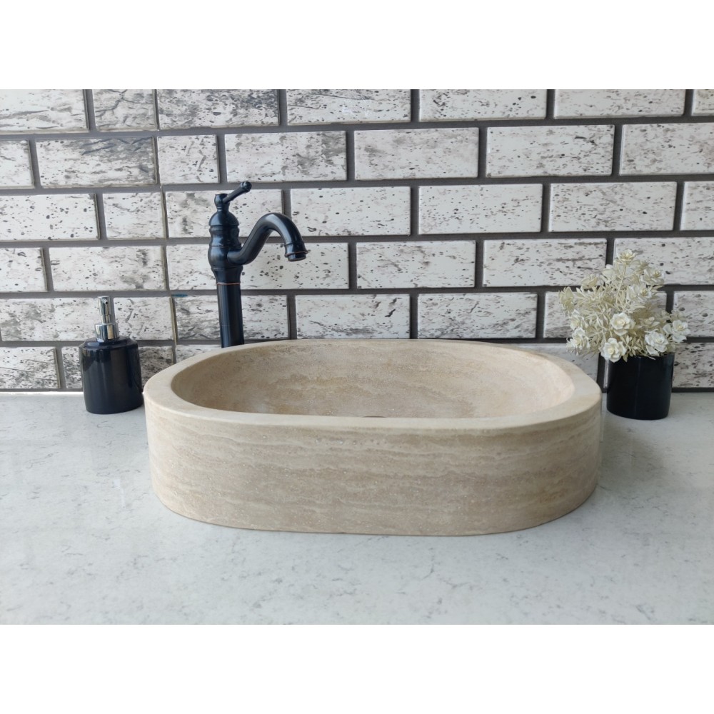 Traverten Oval Mermer Lavabo Traverten Oval Mermer Lavabo
