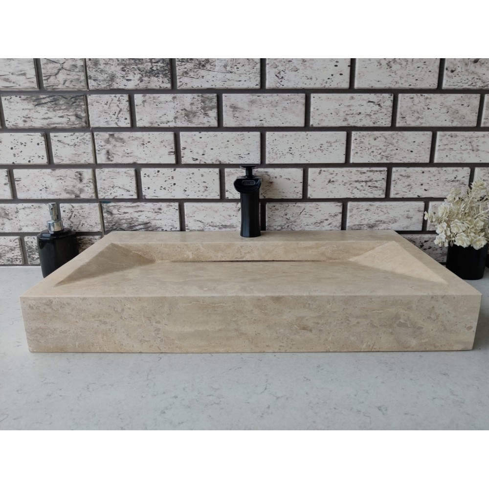 Traverten Gizli Giderli Mermer Lavabo Traverten Gizli Giderli Mermer Lavabo