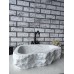 Beyaz Naturel Elips Mermer Lavabo