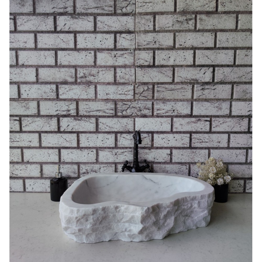 Beyaz Naturel Elips Mermer Lavabo Beyaz Naturel Elips Mermer Lavabo