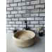 Traverten Pahlı Lid Teker Mermer Lavabo Traverten Pahlı Lid Teker Mermer Lavabo