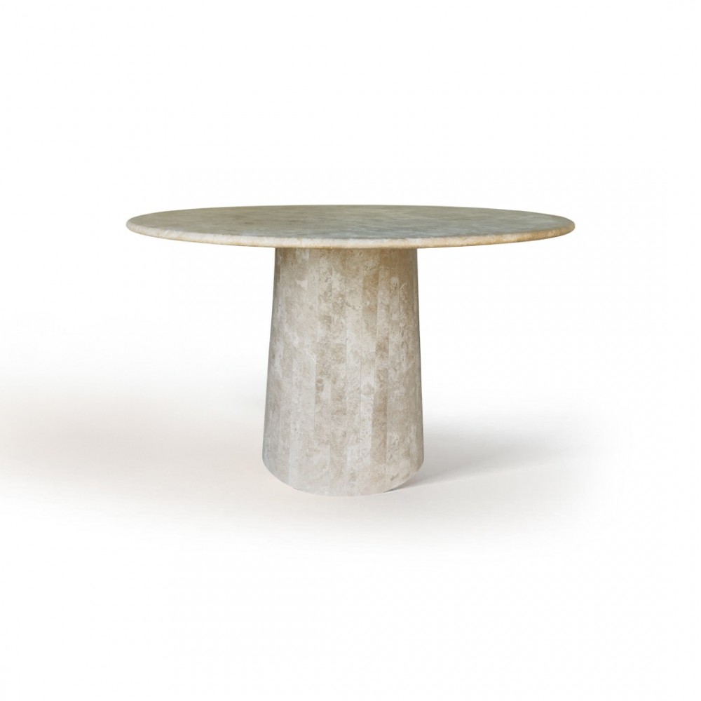 Konik - Traverten Yuvarlak Yemek Masası Konik - Traverten Yuvarlak Yemek Masası
